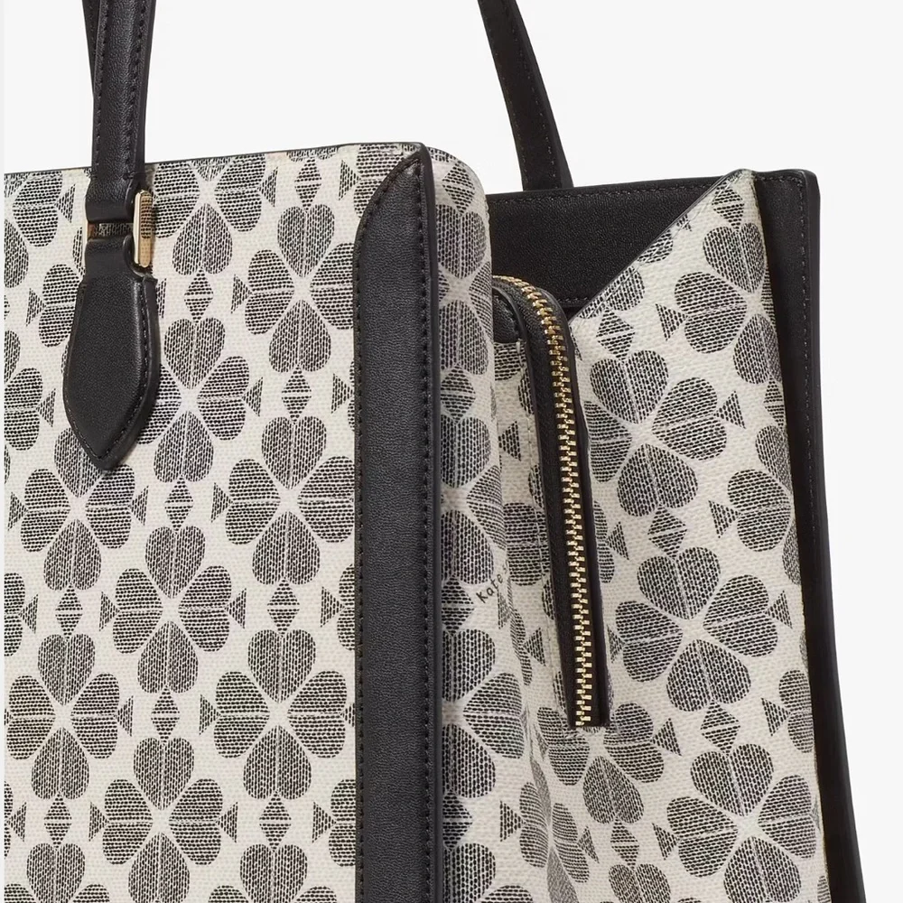 ♠️Kate Spade Signature Spade Flower East West Large Laptop Tote Bag, Black NWT